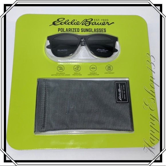 Eddie Bauer Unisex Polarized Sunglasses, Black - Picture 10 of 10